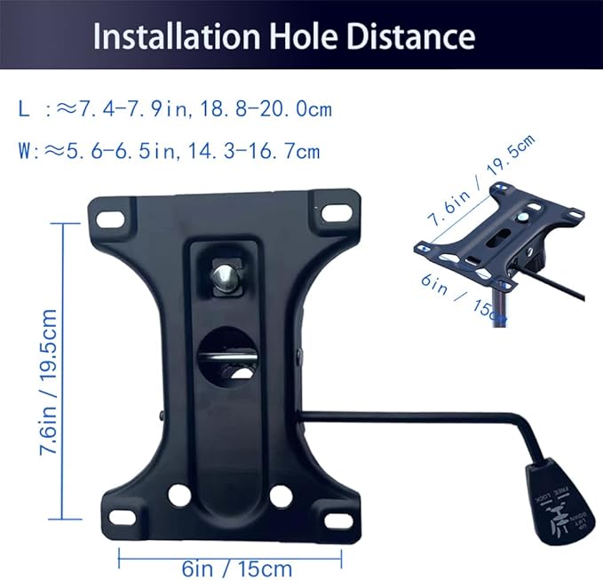 Gjpwyfdc Tilt Control Mechanism Replacement Office Chair ,6'' X 7.6'' Mounting - Image 2