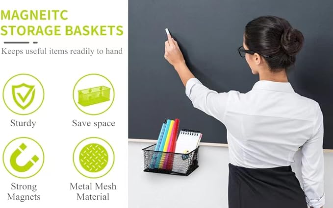 Neudeco Magnetic Locker Organizer and Accessories,Wire Mesh Magnetic Storage - Image 8