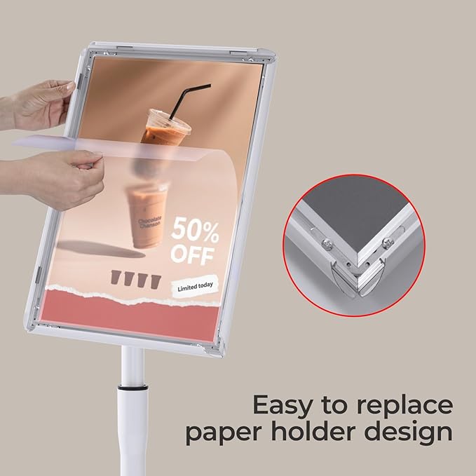 YIYO sign stand,floor sign holder poster stand heavy duty pedestal signage stand - Image 6