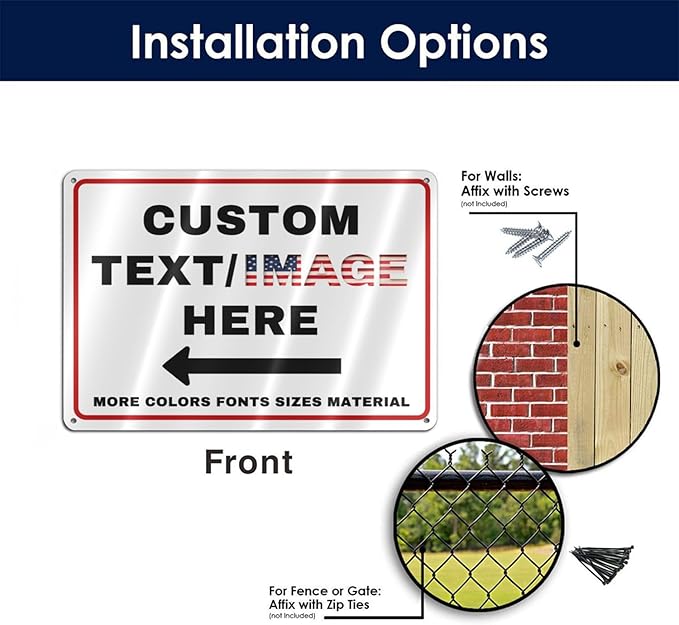 Custom Sign Outdoor Metal Large, Left or Right Arrow, Personalized Address - Image 8