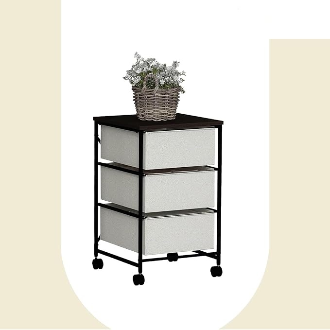 CASUNER Small Cabinet with Drawers Rolling 3 Drawer Mobile File Cabinet - Image 8