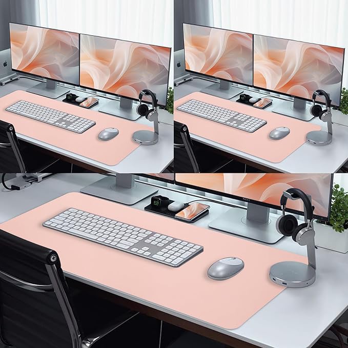Bloss Pink Desk Mat, Waterproof Non-Slip Leather Desk Pad, Large Mouse pad - Image 7