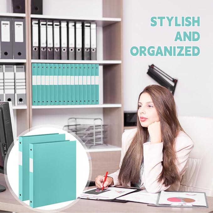 Henoyso 16 Pcs 3 Ring Binder 0.5 Inch Round Fits Letter Size 8.5'' x 11'' Paper - Image 6