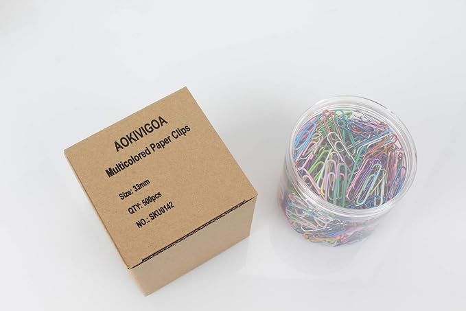 AOKIVIGOA 500pcs Coloured Paper Clips - Image 6