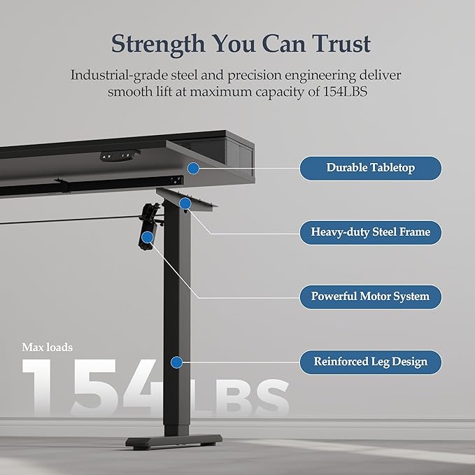 Klicelor 63 Inch Electric Standing Desk - Image 8