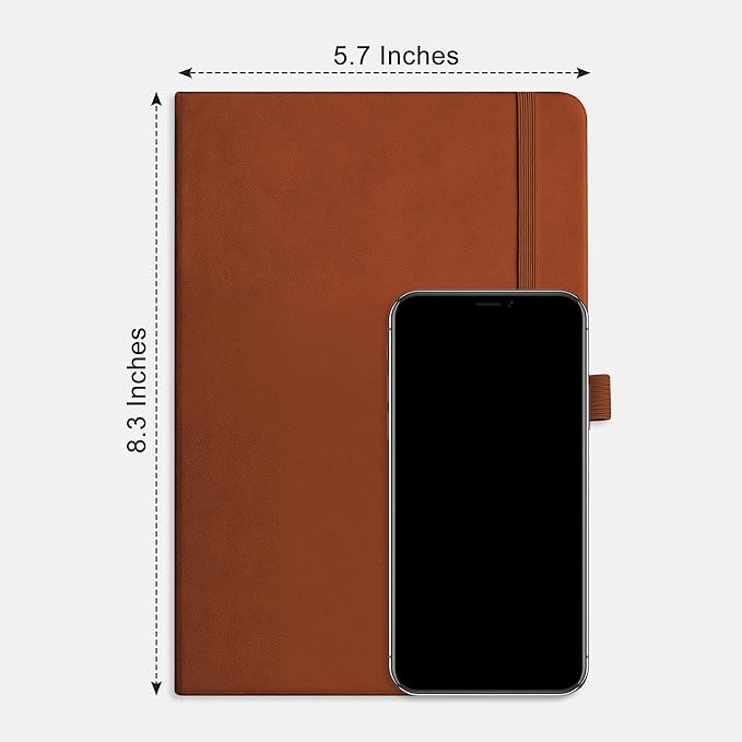 RETTACY Bullet Dotted Journal Notebook, 256 Pages, A5 Medium Size, Leather - Image 8