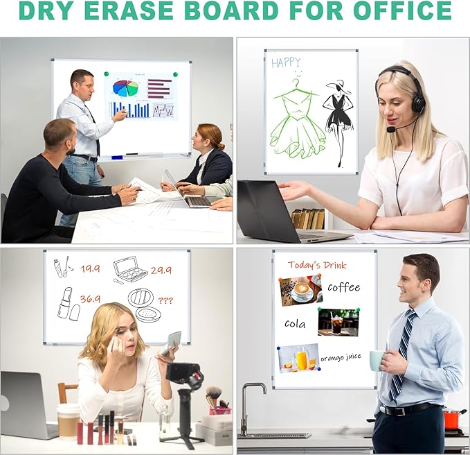 H-Qprobd 4' x 3' Whiteboard Dry Erase White Board - Image 6