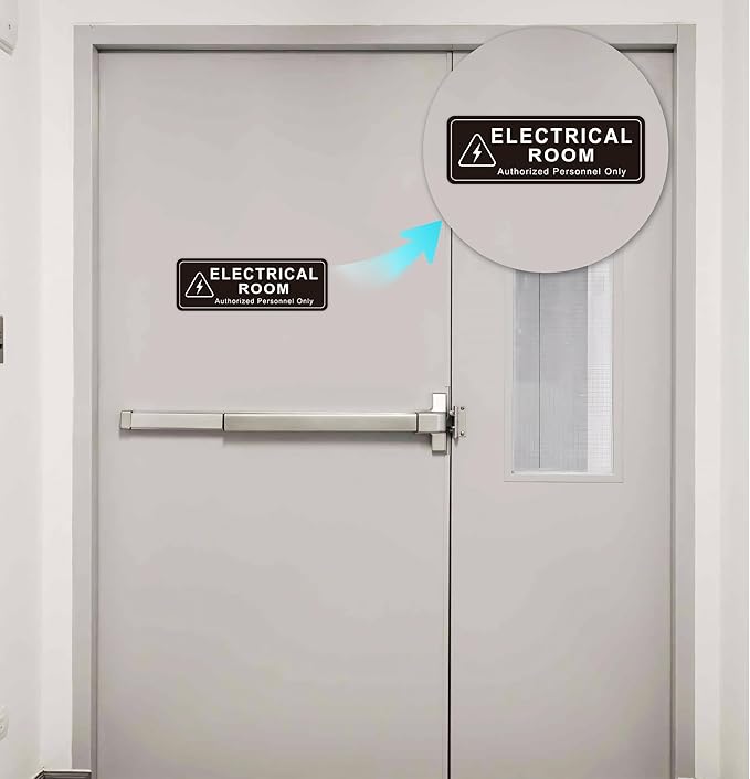 Electrical Room Door Sign for Business,Self-Adhesive Durable Modern Electrical - Image 7