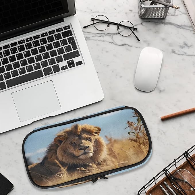 Pardick 3D Lion Pencil Case,Big Capacity Pencil Pouch Coin Pouch Stationery - Image 9