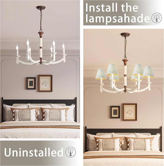 TAaMTYH small lamp shade chandelier shades set of 6,Fabric Lampshade - Image 8