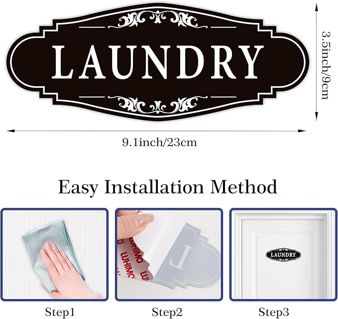 Laundry Room Door Sign for Business and Home,Self-adhesive Waterproof Cute - Image 8