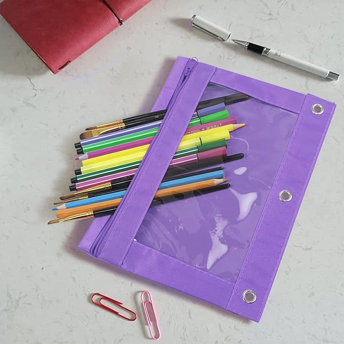 YoeeJob Pencil Pouch for 3 Ring Binder,Zipper Pencil Pouches Bulk,Pencil Case - Image 6