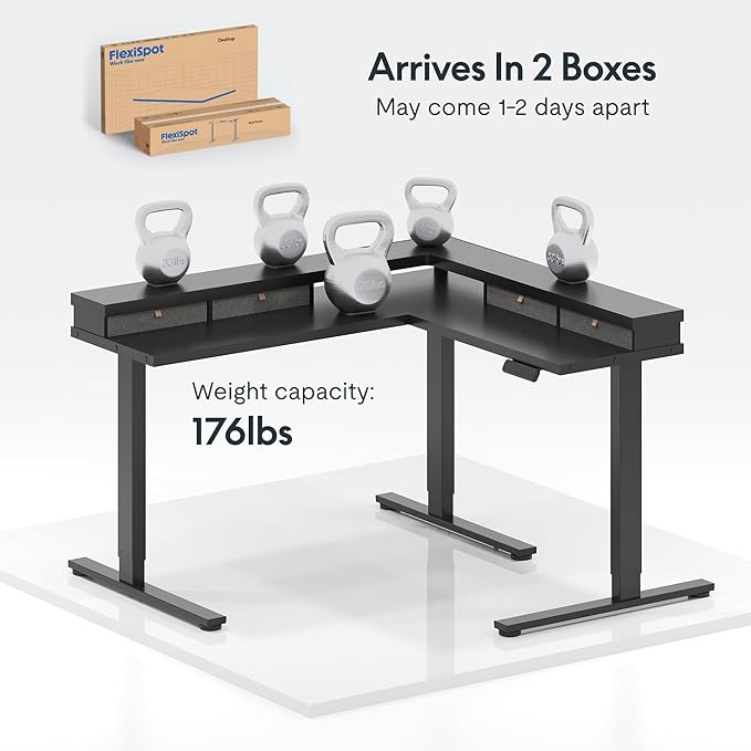 FLEXISPOT 63" L Shaped Standing Desk Electric Corner Table - Image 9