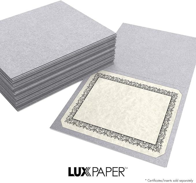 LUXPaper 9.5" x 12" Certificate Holders | Silver Metallic | 105lb. Cover | 250 - Image 8
