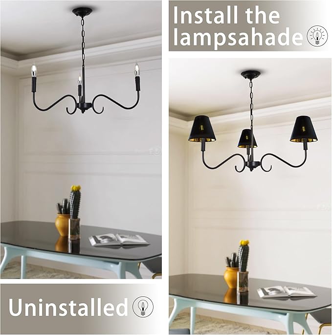 TAaMTYH small lamp shade chandelier shades set of 3,Fabric Lampshade - Image 8