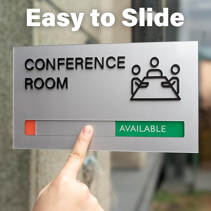 Conference Room Door Signs for Office, Meeting In Progress Door Sign, In Use - Image 7