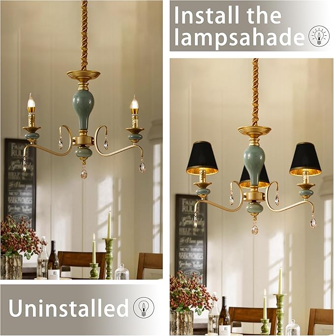 TAaMTYH small lamp shade chandelier shades set of 3,Fabric Lampshade - Image 8