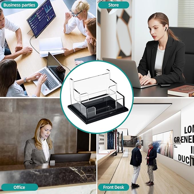 PecMuikee Business Card Holder for Desk,Acrylic Business Card Display Stand - Image 7
