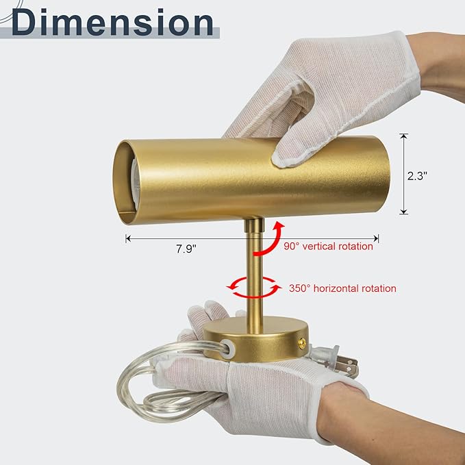 Ahaloye Gold Plug in Wall Sconce, Modern Swing Arms Wall Lamp - Image 7