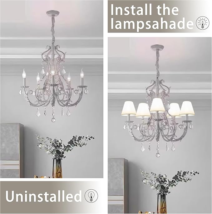 TAaMTYH small lamp shade chandelier shades set of 6,Fabric Lampshade - Image 8