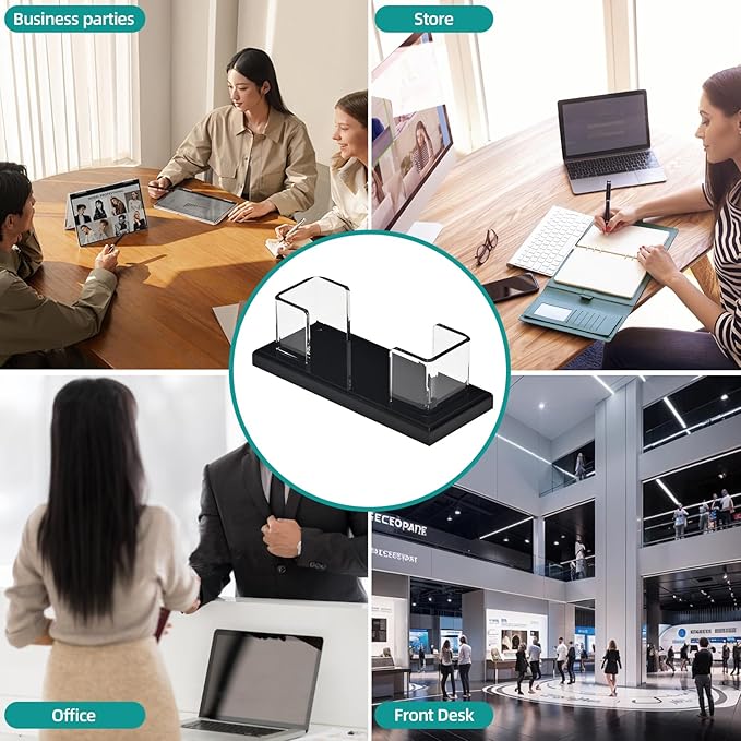 PecMuikee Business Card Holder for Desk,Acrylic Business Card Display Stand - Image 7