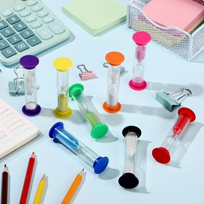 96 Pcs Back to School 5 Minute Sand Timer Bulk Colored Plastic Mini Multicolor - Image 7