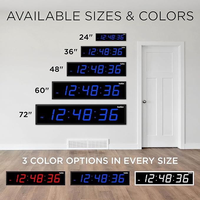Ivation Huge Oversized 60" Large Digital LED Clock | Big Digital Clock - Image 10