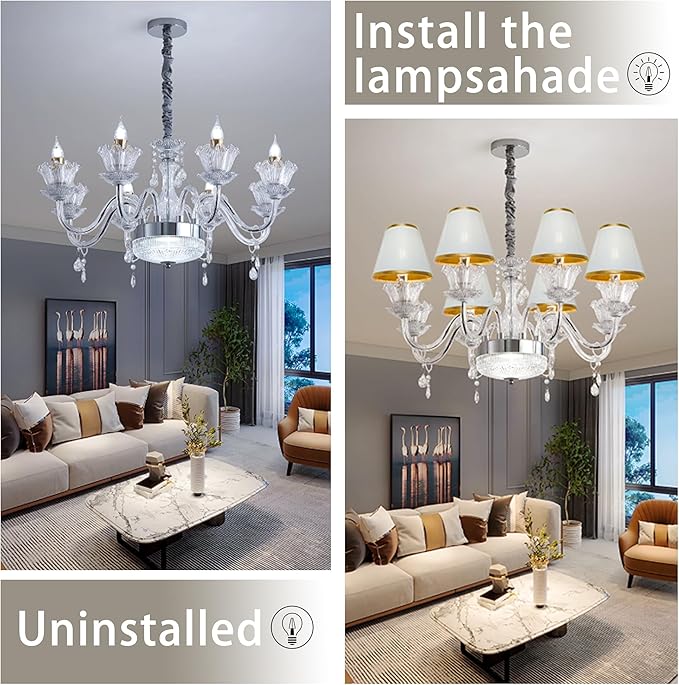 TAaMTYH small lamp shade chandelier shades set of 6,Fabric Lampshade - Image 8