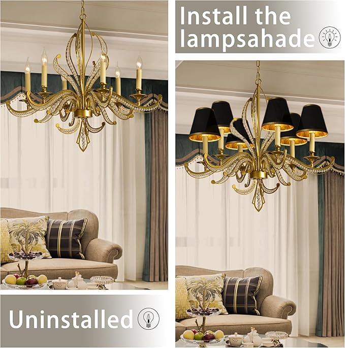 TAaMTYH small lamp shade chandelier shades set of 6,Fabric Lampshade - Image 8