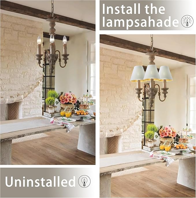 TAaMTYH small lamp shade chandelier shades set of 3,Fabric Lampshade - Image 8