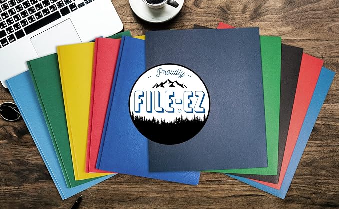FILE-EZ Two-Pocket Folders, Light Blue, Textured Paper, Letter Size - Image 8