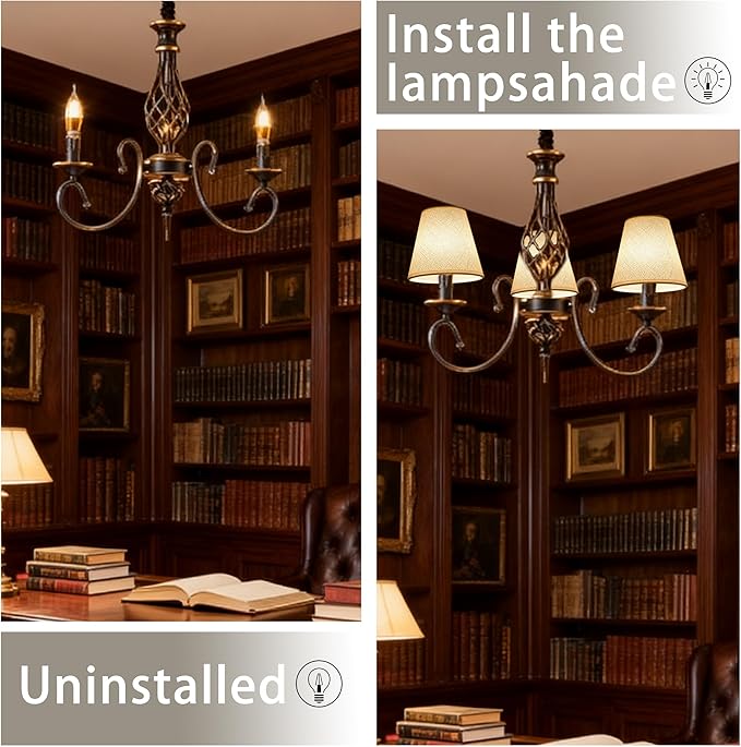 TAaMTYH small lamp shade chandelier shades set of 3,Fabric Lampshade - Image 8