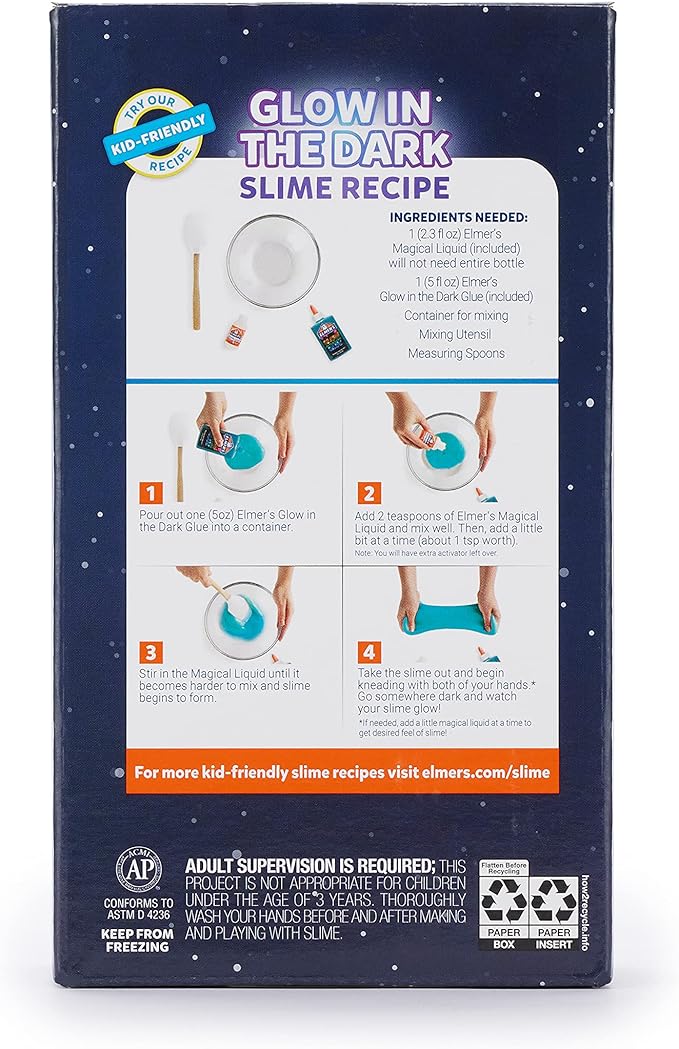 Elmer’s Glue Slime Kit Dinosaur Night Makes Color Changing and Glow in the Dark - Image 9