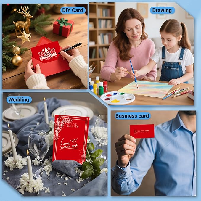 Cardstock Paper, 80 Sheets Christmas Card Stock, 200GSM Thick Printer Paper - Image 7