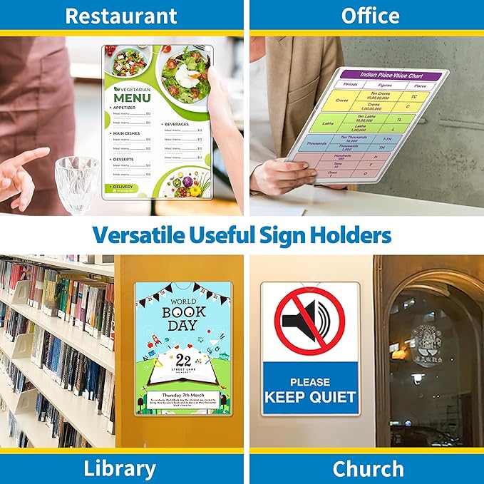 Magnetic Sign Holder 8.5 x 11 Wall Sign Holder 5Pack, Rigid Plastic Door Sign - Image 9