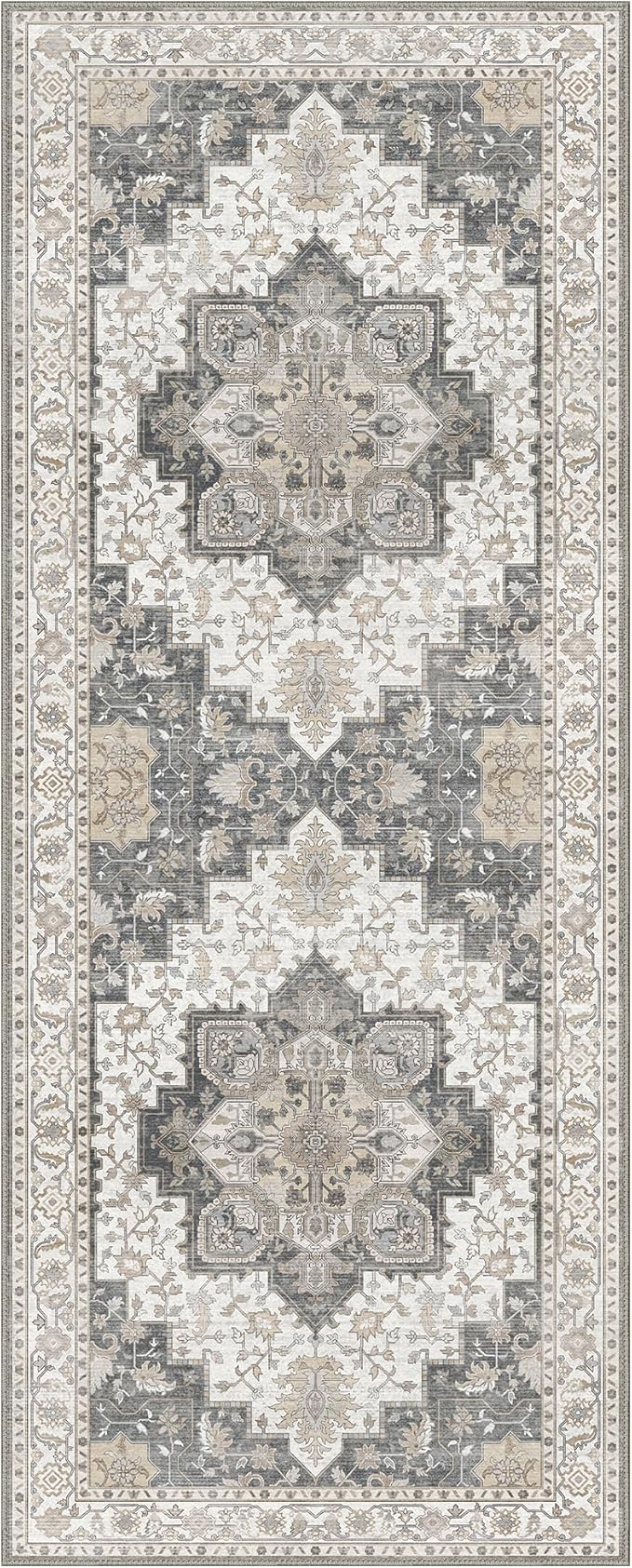 GENIMO 2'6''x10 Runner Rugs for Hallway, Machine Washable Non Slip Vintage Rugs - Image 7
