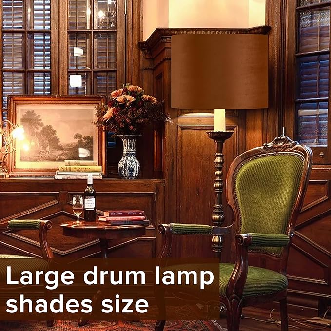 GO&SO Large Lampshades Replacement, Burnt Orange Velvet Drum Lamp Shades Set of - Image 9