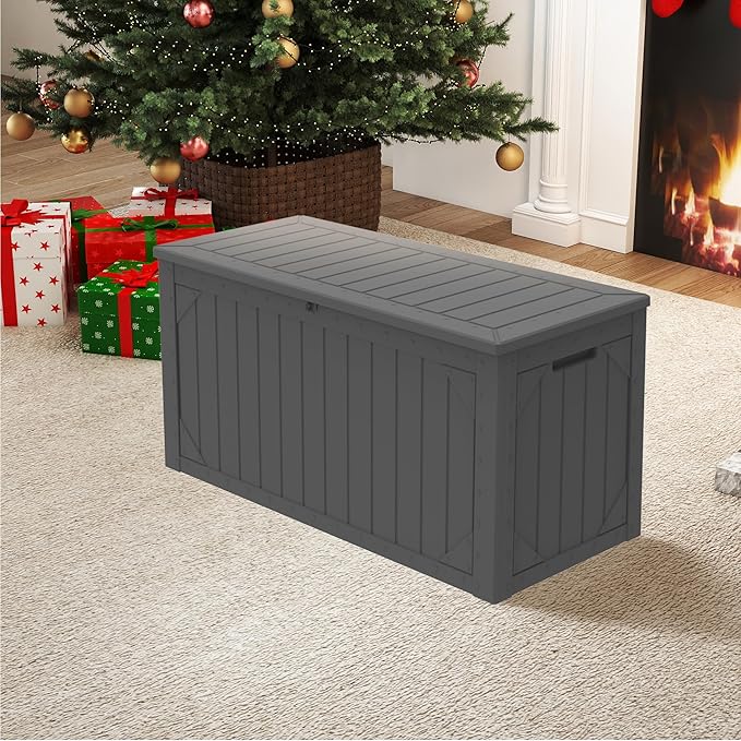 PATIOEASY 100 Gallon Waterproof Large Resin Deck Box,Storage Box - Image 9