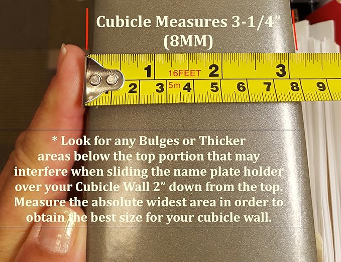 Plastic Products Mfg Single-Sided Cubicle Name Plates 8-1/2" Wide x 2-1/2" high - Image 5