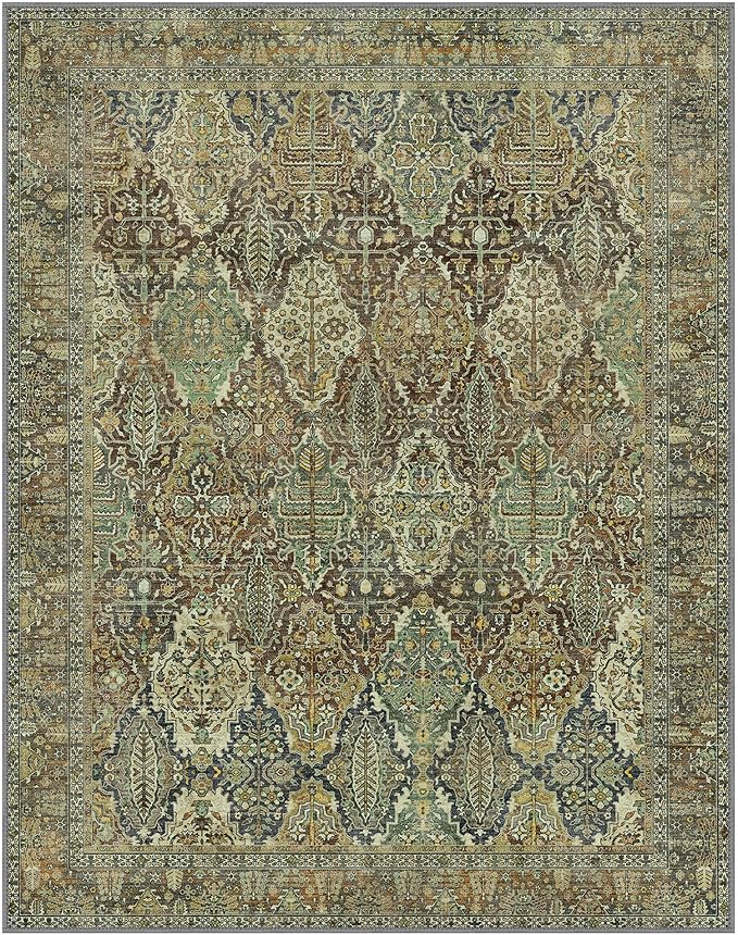 GENIMO 3x5 Area Rugs for Living Room, Machine Washable Non Slip Vintage Rugs - Image 9