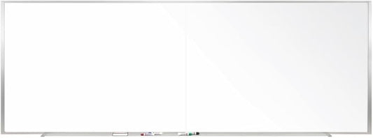 Ghent 4 x 12 Porcelain Magnetic Whiteboard, Aluminum Frame, 1 Marker, 1 Eraser by Ghent