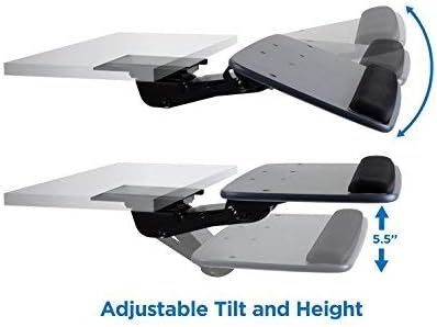 Mount-It! Under Desk Keyboard Tray, Adjustable Keyboard and Mouse Drawer - Image 3