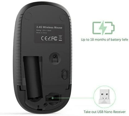 VssoPlor Wireless Mouse, 2.4G Slim Portable Computer Laptop Mouse - Image 5