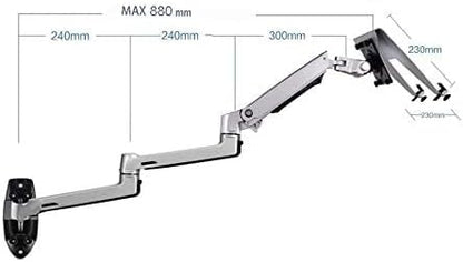 XSJ8013WT Wall Mount Laptop Holder Ultra Long Arm Aluminum Mechanical Spring - Image 4