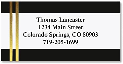 Colorful Images Black and Double Gold Foil Metallic Return Address Mailing by ColorfulImages