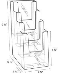 Clear-Ad - LHF-S104 - Acrylic Slant Back 4 Tier Trifold Brochure Display - - Image 4