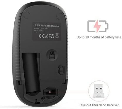 VssoPlor Wireless Mouse, 2.4G Slim Portable Quiet Computer Mice - Image 6