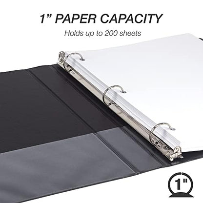 Samsill 1 Inch 3 Ring Binders, Made in USA, Economy Round Ring, 200 Sheet - Image 4