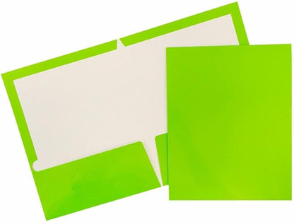 JAM PAPER Laminated Two Pocket Glossy Folders by JAMPaper