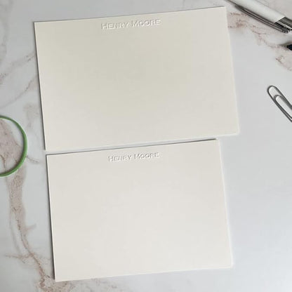 Personalized Embossed Flat Note Cards Set – Custom Blind Embossed Stationery - Image 5